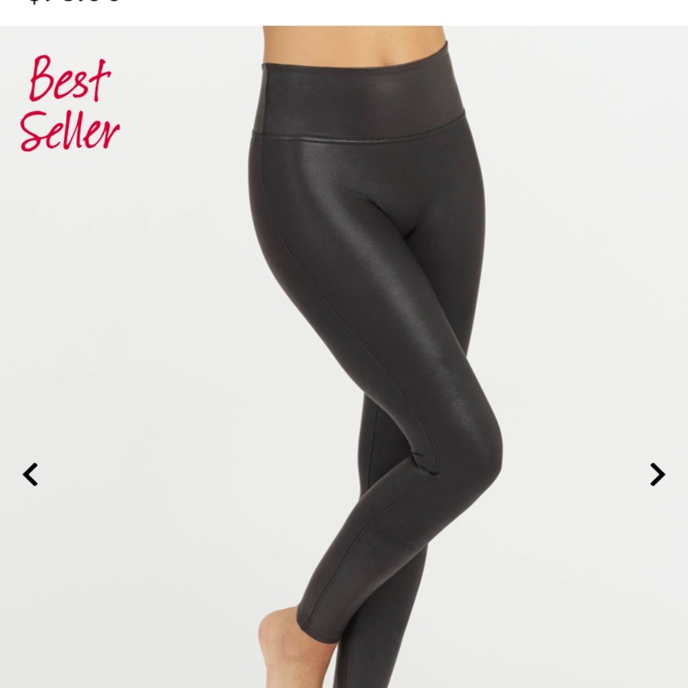 Faux Leather Leggings, Spanx, Medium